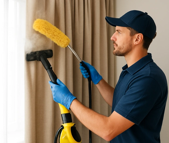 Trusted blind cleaning technician Matty Curtain Cleaning griffin QLD
