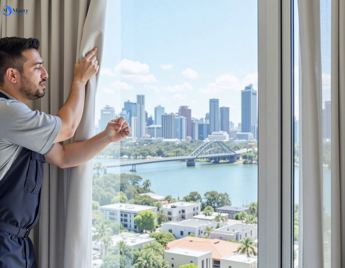 Professional curtain steam cleaning service griffin QLD by Matty Curtain Cleaning